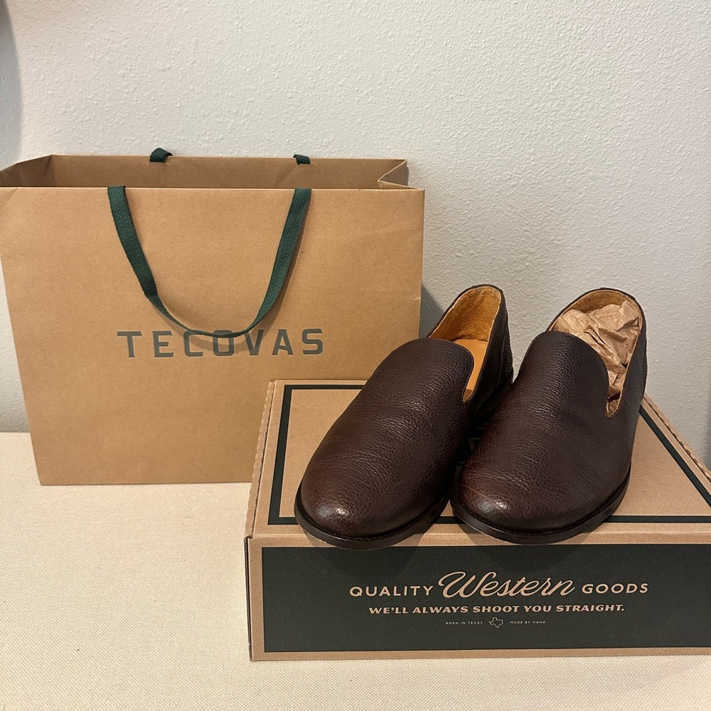 Brand New - In box, Tecovas Monterrey Loafers in Hickory (wide) size 12